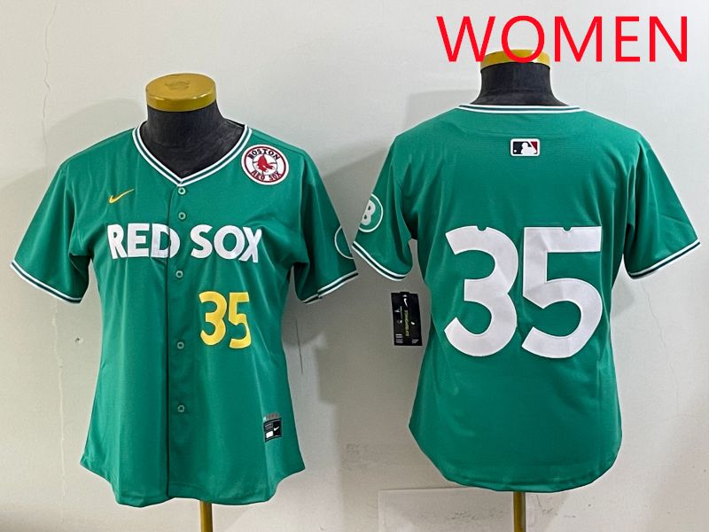 Women 2025 Boston Red Sox 35 No Name Dark Green Joint Name Nike MLB Jersey style 6